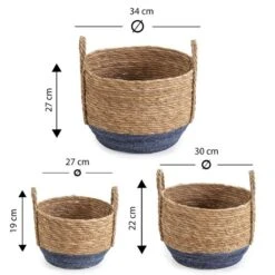 Set De 3 Paniers Iria Fibre Naturelle -Komar || Wenko || Amadeus Soldes Magasin 85e0e73e615040849612e96af1fd855e