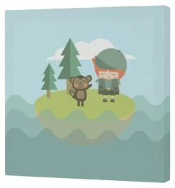 World Map Toile 27x27 Cm