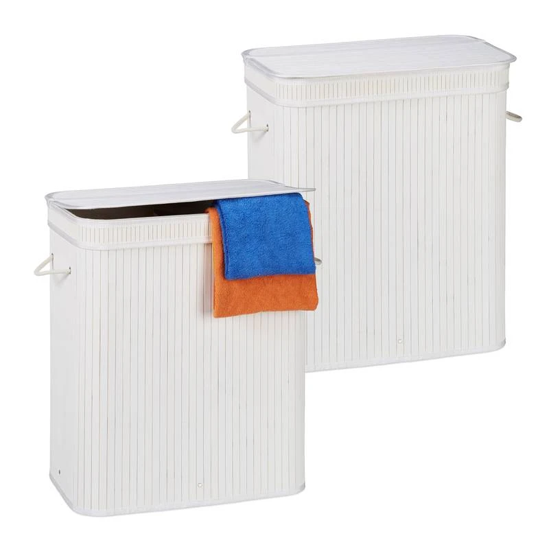 Lot De 2 Paniers à Linge Bambou Gris 12 Lot De 2 Paniers à Linge Bambou Gris – Image 10