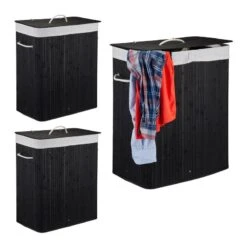 Lot De 3 Paniers à Linge Bambou Blanc -Komar || Wenko || Amadeus Soldes Magasin 9248927af7ba4c7da79c2ba7c9efd542