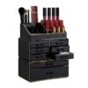 1x Organiseur Make Up Tiroirs Noir Doré -Komar || Wenko || Amadeus Soldes Magasin 924ba8377c2a44e6ab2b37c8db705753