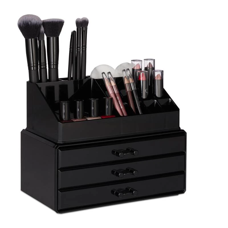 1x Organiseur Maquillage 3 Tiroirs Noir 6 1x Organiseur Maquillage 3 Tiroirs Noir – Image 4