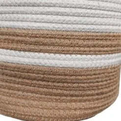 5 Paniers Marron Blanc Poignées Bois -Komar || Wenko || Amadeus Soldes Magasin a30c9126c8bf4638b11e6f45baf4f1ac