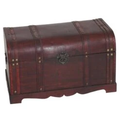 Coffre Bois Valence Style Antique Rond -Komar || Wenko || Amadeus Soldes Magasin a3ea36c912e8487fbfde030ac81237f5