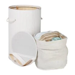 Corbeille à Linge Bambou Couvercle -Komar || Wenko || Amadeus Soldes Magasin a47ac4d35f094dd48edf47f6389ccf6d