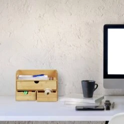 Organiseur De Bureau à Tiroirs En Bambou -Komar || Wenko || Amadeus Soldes Magasin a514dfb72efb4f3c9d4e48785028fa12