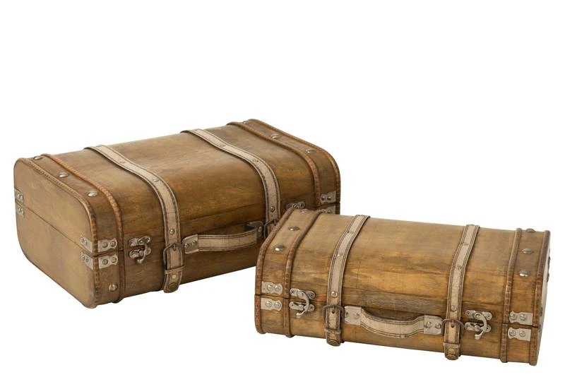 Set De 2 Valise Arrondie Bois Beige 3 Set De 2 Valise Arrondie Bois Beige