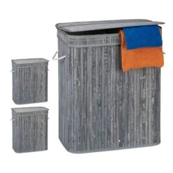 Lot De 3 Paniers à Linge En Bambou -Komar || Wenko || Amadeus Soldes Magasin b561fe4e375e494f91e1a100393cf0ba