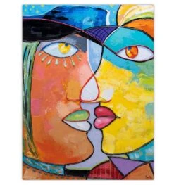 Tableau Peint à La Main Face To Face