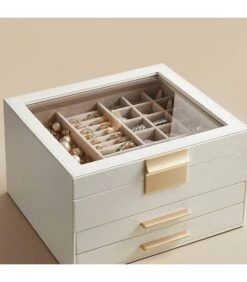 Boîte à Bijoux Avec Couvercle En Verre -Komar || Wenko || Amadeus Soldes Magasin ba85d7e836f94a5eb1f9fad40234638d