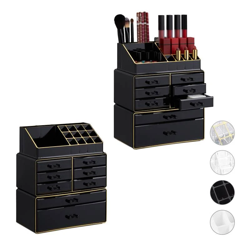 2x Organiseurs Maquillage 8 Tiroirs Noir 12 2x Organiseurs Maquillage 8 Tiroirs Noir – Image 10