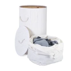 3x Panier à Linge Bambou Rond Blanc -Komar || Wenko || Amadeus Soldes Magasin c290b222512840019ef7a316dc0bb104