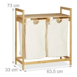 Panier à Linge Bambou 2 Sacs à Linge -Komar || Wenko || Amadeus Soldes Magasin c2cb4b92dffe45c79b4bb6b048d6cd45