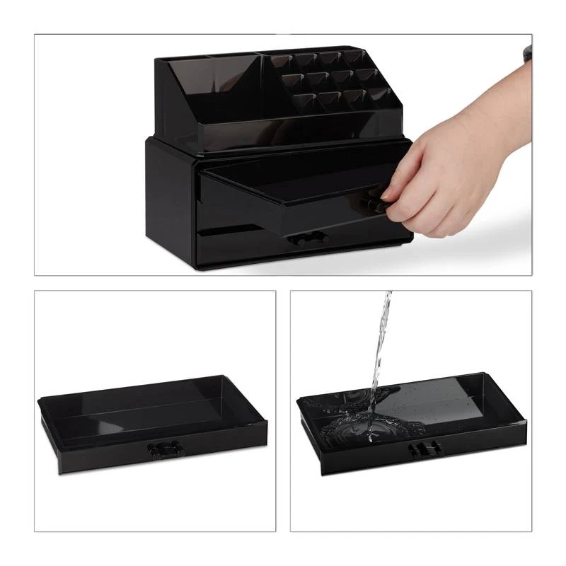 1x Organiseur Maquillage 3 Tiroirs Noir 8 1x Organiseur Maquillage 3 Tiroirs Noir – Image 6