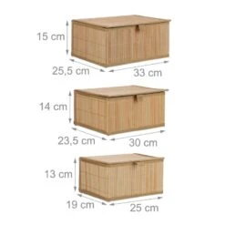 Lot De 3 Paniers De Rangement En Bambou -Komar || Wenko || Amadeus Soldes Magasin c7e14663b34d49a992583cd4b9b6a300