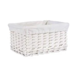 Corbeille De Rangement Osier Blanc