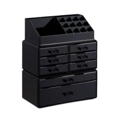 1x Organiseur Make Up Tiroirs Noir Doré -Komar || Wenko || Amadeus Soldes Magasin cf8d47f0891a4d3da36777b5084600f9 1