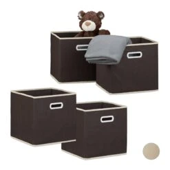 Boîte Rangement Pliable Lot De 4 Beige -Komar || Wenko || Amadeus Soldes Magasin d18f259ed743438a884933db68c1157a