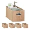 5x Paniers De Rangement En Bambou étroit -Komar || Wenko || Amadeus Soldes Magasin d1faa81918f24d64baffc38dcfc3f864