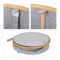 Panier à Linge Rond En Tissu Et Bambou -Komar || Wenko || Amadeus Soldes Magasin d302bd617f3c4ec1a860b4ec79644ded