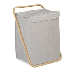 Panier à Linge En Tissu Et Bambou