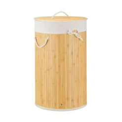 3x Panier à Linge Bambou Rond Blanc -Komar || Wenko || Amadeus Soldes Magasin d4ac3509f6784aa2a6ad230919922f6a