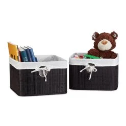 2x Corbeilles Panier De Rangement Bambou -Komar || Wenko || Amadeus Soldes Magasin dc1d834a4a1e4972a7941647d37b6f05