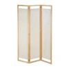 Paravent En Bambou Et Tissu 3 Pans