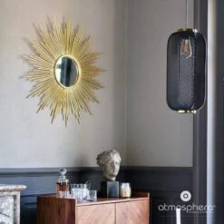 Miroir Mural Décoratif GOLD SUN Ø 100 Cm -Komar || Wenko || Amadeus Soldes Magasin e11c2c701d1a42f782a12961061a34d4