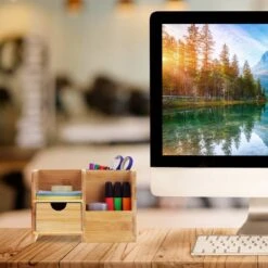 Organiseur De Bureau De Bambou -Komar || Wenko || Amadeus Soldes Magasin e3ba7ca067c6475bbf2aff361fe583ef