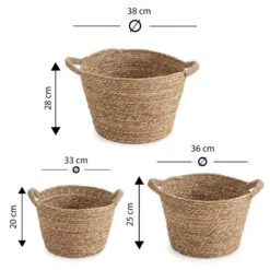 Set De 3 Paniers Icia Fibre Naturelle -Komar || Wenko || Amadeus Soldes Magasin e413cb0fb2da42a2904791c27d99f562