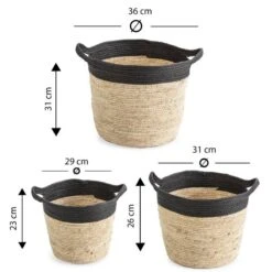 Set De 3 Paniers Otilia Fibre Naturelle -Komar || Wenko || Amadeus Soldes Magasin e5a6893b021846d68d92b27e633e2ded