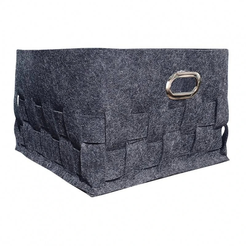 3 Petits Paniers Feutre Gris Anthracite 5 3 Petits Paniers Feutre Gris Anthracite – Image 3