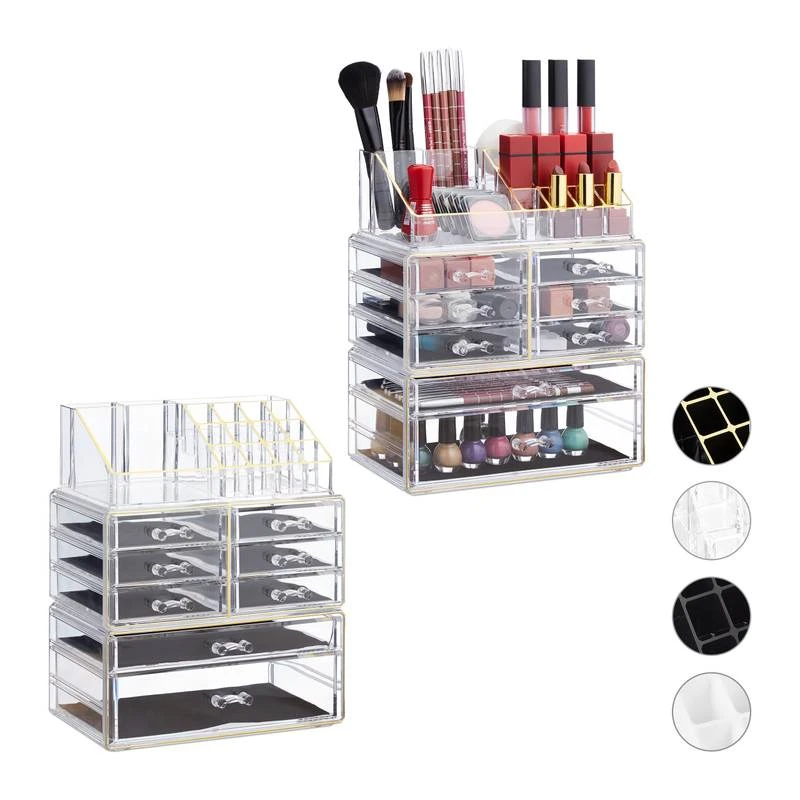 2x Organiseurs Maquillage 8 Tiroirs Noir 21 2x Organiseurs Maquillage 8 Tiroirs Noir – Image 19