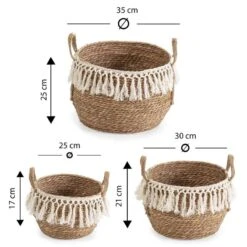 Set De 3 Paniers Jula Fibre Naturelle -Komar || Wenko || Amadeus Soldes Magasin ea1e2c5a006f442fb6488eafbf3ad153