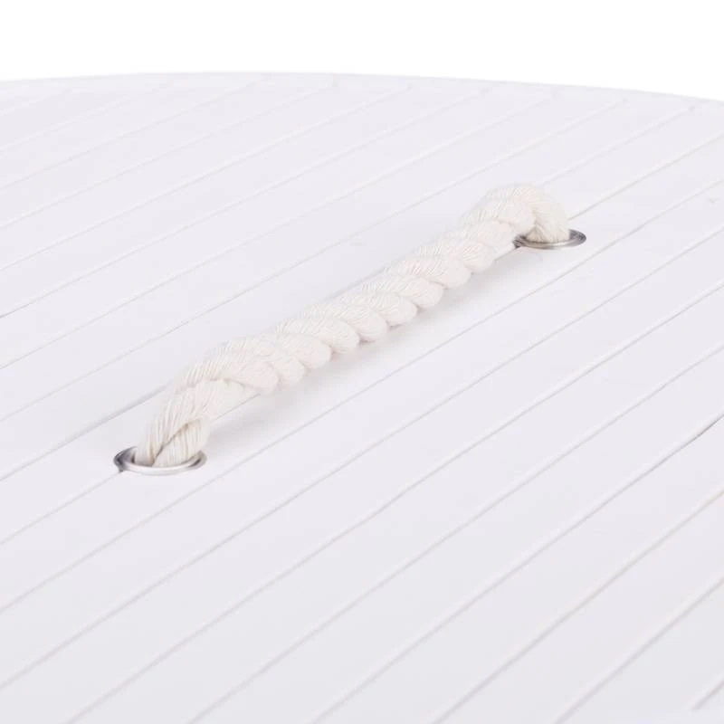 1x Panier à Linge Bambou Rond Blanc 7 1x Panier à Linge Bambou Rond Blanc – Image 5