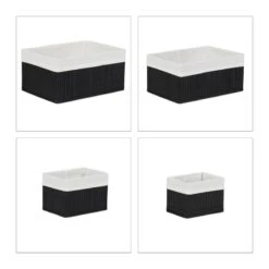 Lot De 12 Paniers De Rangement Noir -Komar || Wenko || Amadeus Soldes Magasin ee3b0749f9bd478fb073b443c980c613