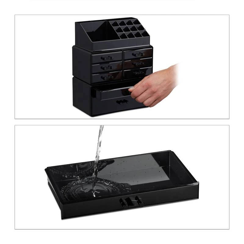 2x Organiseurs Maquillage 8 Tiroirs Noir 7 2x Organiseurs Maquillage 8 Tiroirs Noir – Image 5