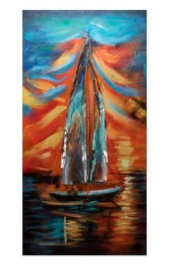 Tableau Métallique 3D Nubes Rojas