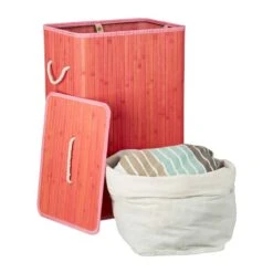 Lot De 3 Paniers à Linge Bambou Rose -Komar || Wenko || Amadeus Soldes Magasin fbce8bbc720946ea9a5df2e5240d23b6