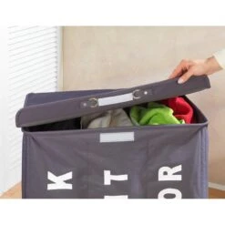 Wenko Sac à Linge Trivo -Komar || Wenko || Amadeus Soldes Magasin waeschesammler trivo kunstfaser grau 4837180