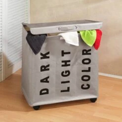 Wenko Sac à Linge Trivo -Komar || Wenko || Amadeus Soldes Magasin waeschesammler trivo kunstfaser hellgrau 4837204