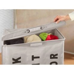 Wenko Sac à Linge Trivo -Komar || Wenko || Amadeus Soldes Magasin waeschesammler trivo kunstfaser hellgrau 4837208